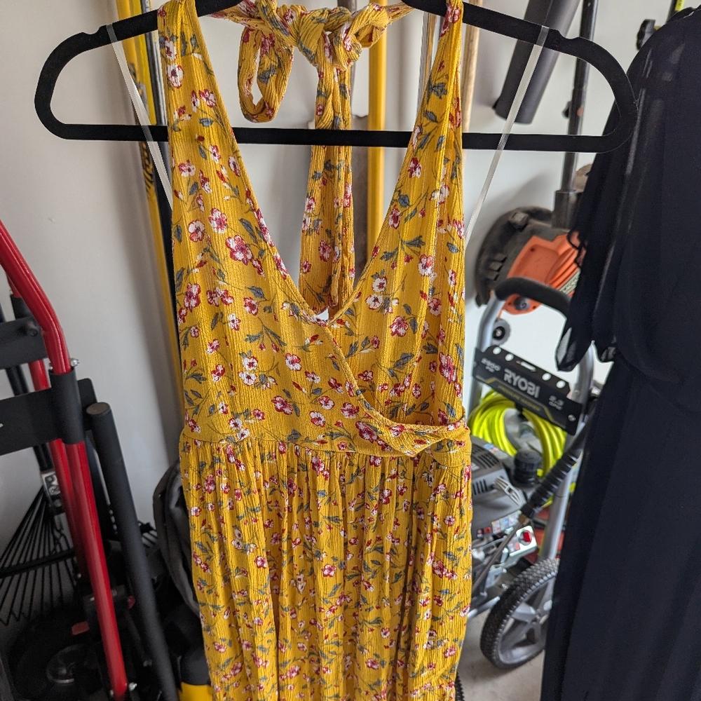 Xhilaration Yellow Floral Dress Size Small